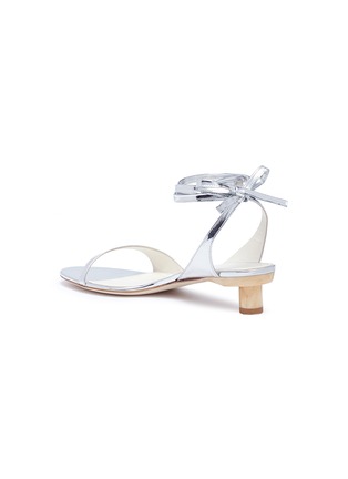 Detail View - Click To Enlarge - TIBI - 'Scott' ankle tie mirror leather sandals