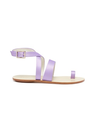 Main View - Click To Enlarge - TIBI - 'Hallie' strappy toe ring satin sandals