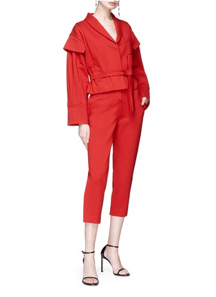 Figure View - Click To Enlarge - 10479 - Sleeve panel belted jacket