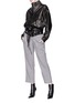Figure View - Click To Enlarge - 10479 - Belted leather jacket