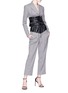 Figure View - Click To Enlarge - 10479 - Leather corset belt wool blazer