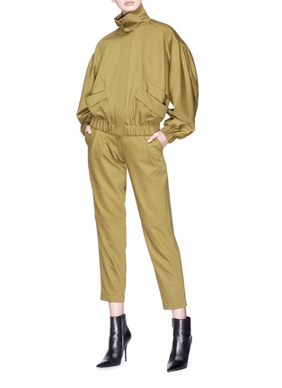 Figure View - Click To Enlarge - 10479 - High waist cropped suiting pants