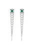 Main View - Click To Enlarge - MELLERIO - Diamond emerald 18k white gold link drop earrings