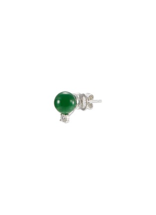 SAMUEL KUNG | Diamond jade 18k white gold stud earrings