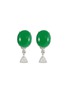 Main View - Click To Enlarge - SAMUEL KUNG - Diamond jade 18k white gold drop earrings