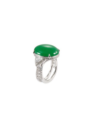 Figure View - Click To Enlarge - SAMUEL KUNG - Diamond jade 18k white gold ring