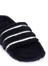 Detail View - Click To Enlarge - ADIDAS - 'Adilette' stripe teddy fleece slide sandals