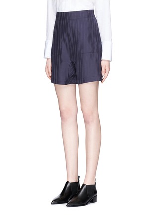 Front View - Click To Enlarge - ACNE STUDIOS - 'Sachi' stripe twill shorts