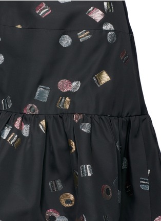 Detail View - Click To Enlarge - MARC JACOBS - Licorice lamé jacquard peplum mini skirt