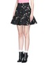 Front View - Click To Enlarge - MARC JACOBS - Licorice lamé jacquard peplum mini skirt