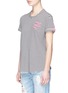 Front View - Click To Enlarge - SANDRINE ROSE - 'Boys don’t' cry' embroidered stripe T-shirt