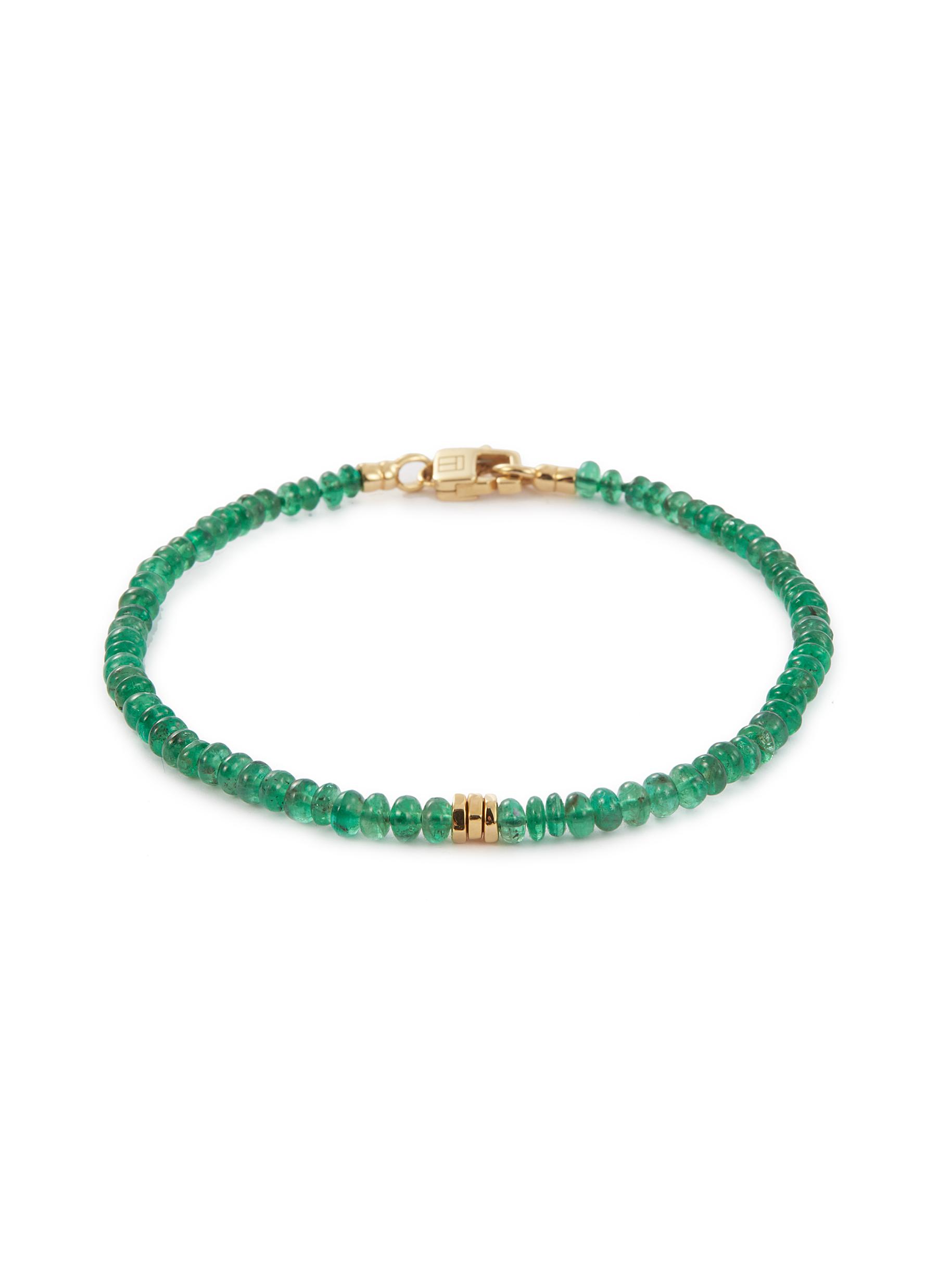 'Bamboo' emerald bead bracelet