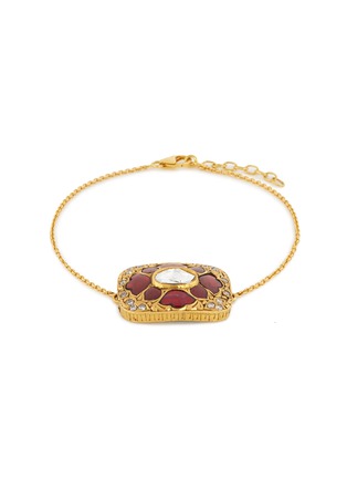 Main View - Click To Enlarge - AISHWARYA - Diamond ruby silver and 18k gold bracelet