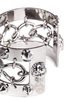 Detail View - Click To Enlarge - ALEXANDER MCQUEEN - Skull chain studded cuff