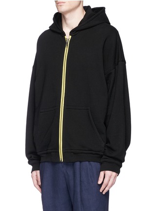 Front View - Click To Enlarge - HAIDER ACKERMANN - Oversized cotton zip hoodie