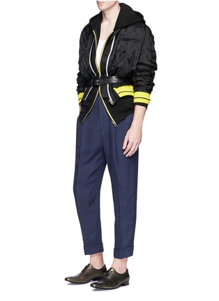 Figure View - Click To Enlarge - HAIDER ACKERMANN - Oversized cotton zip hoodie