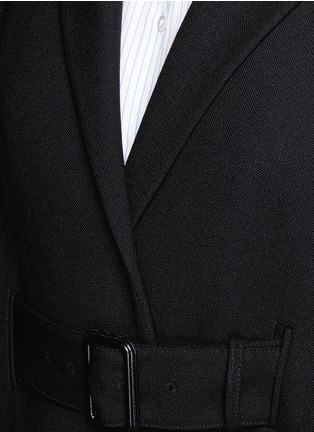 Detail View - Click To Enlarge - VALENTINO GARAVANI - Virgin wool belted ruffle coat