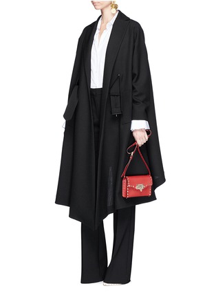 Figure View - Click To Enlarge - VALENTINO GARAVANI - Virgin wool belted ruffle coat
