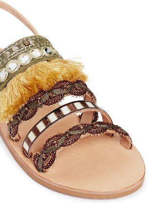 Detail View - Click To Enlarge - MABU BY MARIA BK - 'Eris' tribal embroidered tassel leather sandals