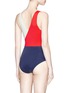 Back View - Click To Enlarge - SOLID & STRIPED - 'The Ballerina' colourblock one-piece swimsuit