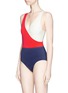 Figure View - Click To Enlarge - SOLID & STRIPED - 'The Ballerina' colourblock one-piece swimsuit