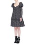 Front View - Click To Enlarge - ALEXANDER MCQUEEN - Floral print puff shoulder voile dress