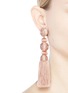 Figure View - Click To Enlarge - OSCAR DE LA RENTA - Beaded threaded sphere silk tassel clip earrings