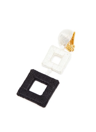Detail View - Click To Enlarge - OSCAR DE LA RENTA - Threaded geometric clip earrings