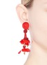 Figure View - Click To Enlarge - OSCAR DE LA RENTA - Threaded floral clip drop earrings