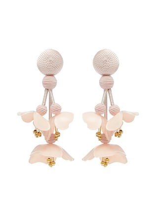 Main View - Click To Enlarge - OSCAR DE LA RENTA - Threaded floral clip drop earrings