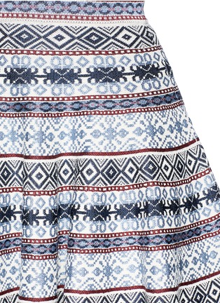 Detail View - Click To Enlarge - ALEXANDER MCQUEEN - Silk lace insert Fair Isle jacquard flared skirt