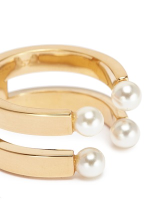 Detail View - Click To Enlarge - CHLOÉ - 'Darcey' Swarovski pearl two row ring
