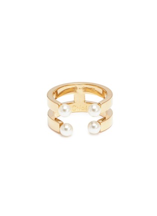 Main View - Click To Enlarge - CHLOÉ - 'Darcey' Swarovski pearl two row ring