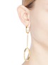 Figure View - Click To Enlarge - CHLOÉ - 'Darcey Dangling' Swarovski pearl link hoop earrings