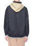 Back View - Click To Enlarge - 10410 - Contrast hood half zip hoodie