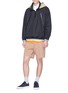 Figure View - Click To Enlarge - 10410 - Contrast hood half zip hoodie