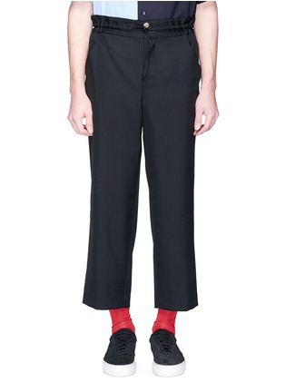 Main View - Click To Enlarge - 10410 - Cropped wool twill paperbag pants