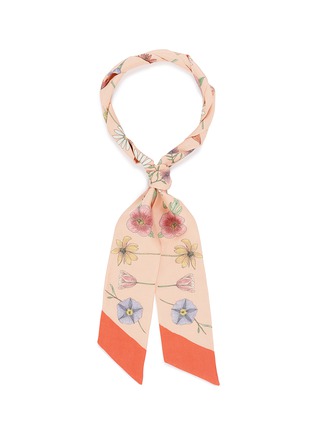 Main View - Click To Enlarge - CJW - 'Giverny Twilly' print skinny silk scarf