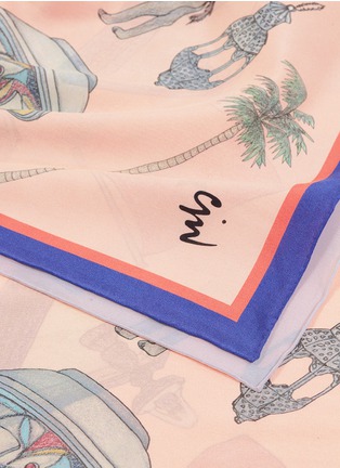 Detail View - Click To Enlarge - CJW - 'Marrakesh' print silk mini scarf