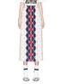 Main View - Click To Enlarge - GUCCI - 'Gucci Rhombus' print colourblock pleated midi skirt
