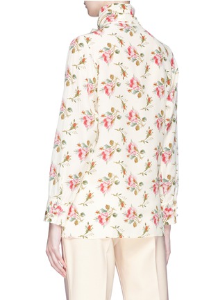 Back View - Click To Enlarge - GUCCI - Pussybow rose print crepe de Chine blouse