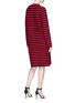 Back View - Click To Enlarge - GUCCI - Scalloped stripe bouclé knit long cardigan