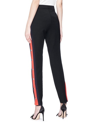 Back View - Click To Enlarge - GUCCI - Snap button stripe outseam suiting leggings