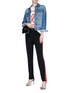 Figure View - Click To Enlarge - GUCCI - Snap button stripe outseam suiting leggings