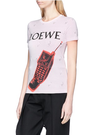 Front View - Click To Enlarge - LOEWE - 'Loewe Phone' print polka dot T-shirt
