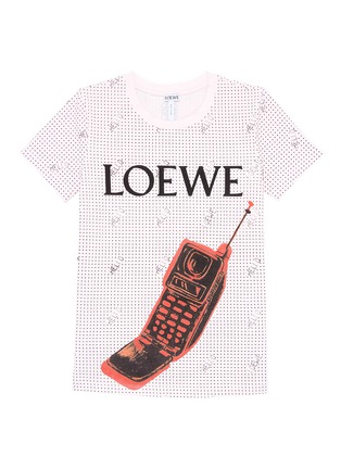 Main View - Click To Enlarge - LOEWE - 'Loewe Phone' print polka dot T-shirt