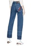 Back View - Click To Enlarge - LOEWE - Phone embroidered straight leg jeans
