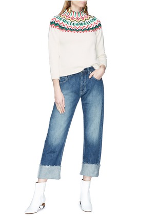 Figure View - Click To Enlarge - LOEWE - Phone embroidered straight leg jeans