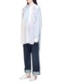 Front View - Click To Enlarge - LOEWE - Colourblock gingham check patchwork oversized shirt