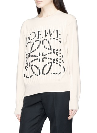 Front View - Click To Enlarge - LOEWE - Cutout logo front cashmere sweater
